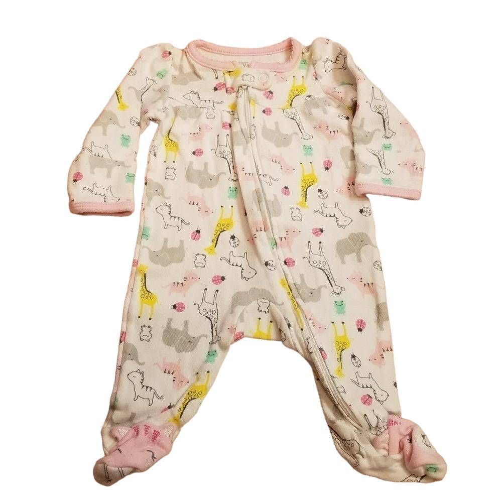 Carter's zoo footed pajamas NB